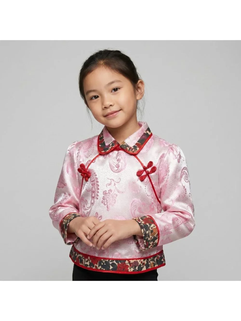 Girl's Traditional Chinese Asian Pink Top Halloween Costume in size 7-10 NWOT